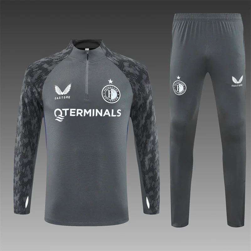 2025/2026 Feyenoord Half-Pull Training Wear Football Shirt Kids Size