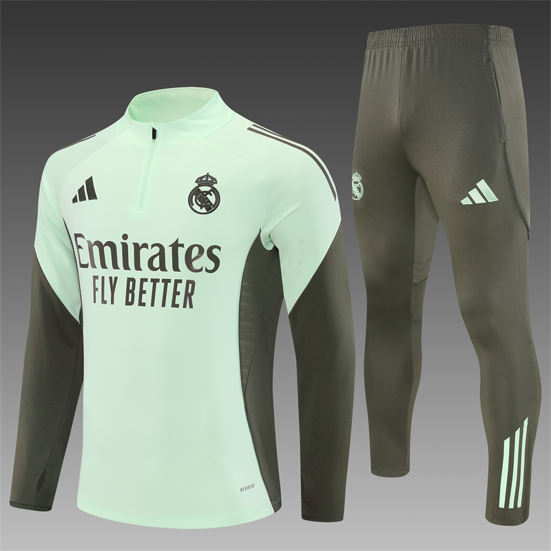2025/2026 Real Madrid Half-Pull Training Suit Football Shirt 1:1 Thai Quality Set