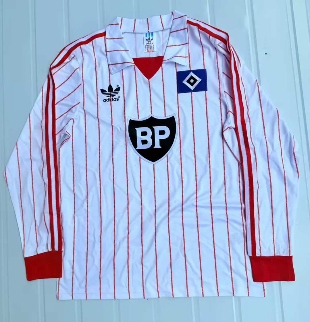 1982/1983 Retro Long sleeveHamburger SV Home Football shirt1:1 Thai Quality