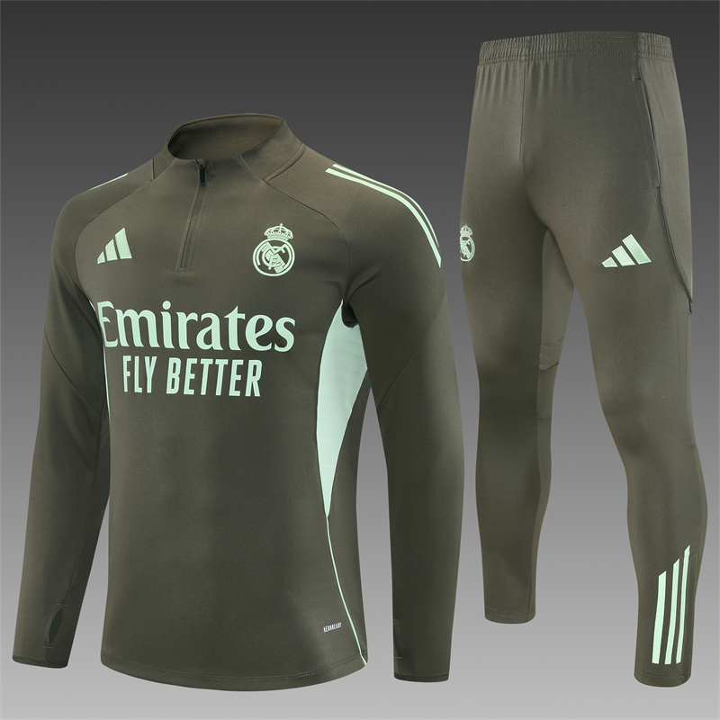 2025/2026 Real Madrid Half-Pull Training Suit Football Shirt 1:1 Thai Quality Set