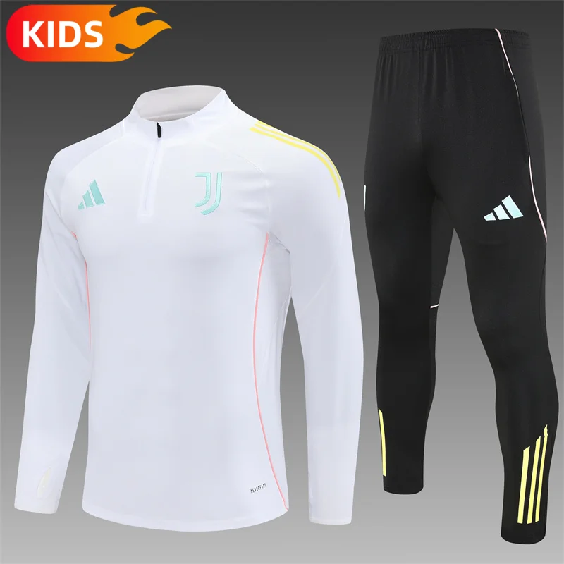 2025/2026 Juventus Half-Pull Training Wear Football Shirt Kids Size