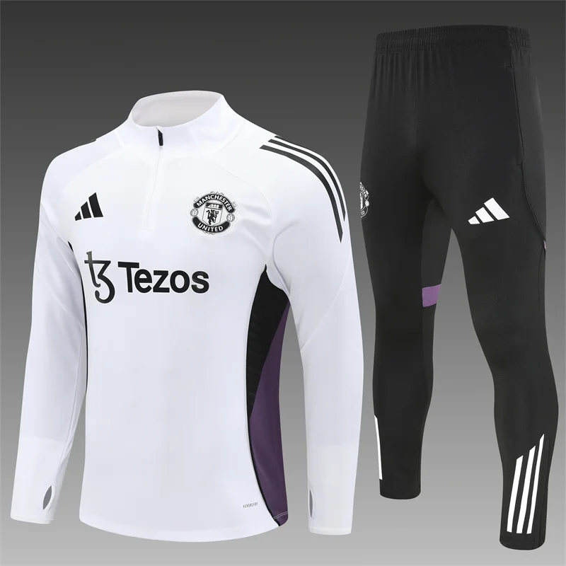 2025/2026 Manchester United Half-Pull Training Suit Football Shirt 1:1 Thai Quality Set
