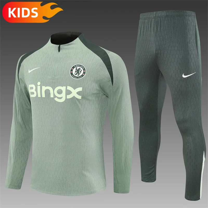 2025/2026 Chelsea Half-Pull Training Suit Football Shirt Kids Size