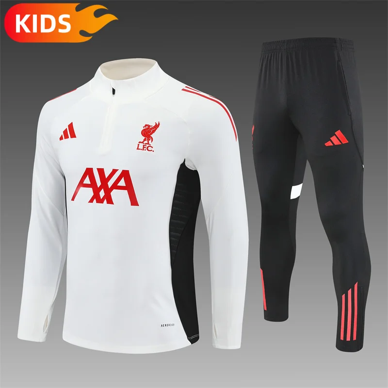 2025/2026 Liverpool Half-Pull Training Suit Football Shirt Kids Size