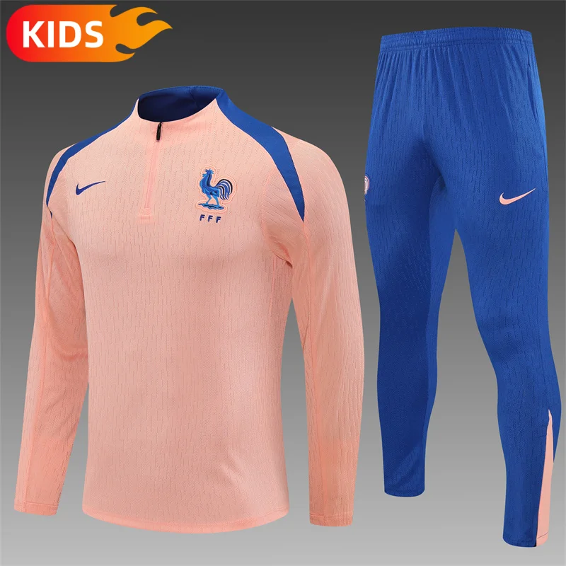2025/2026 France Half-Pull Training Wear Football Shirt Kids Size
