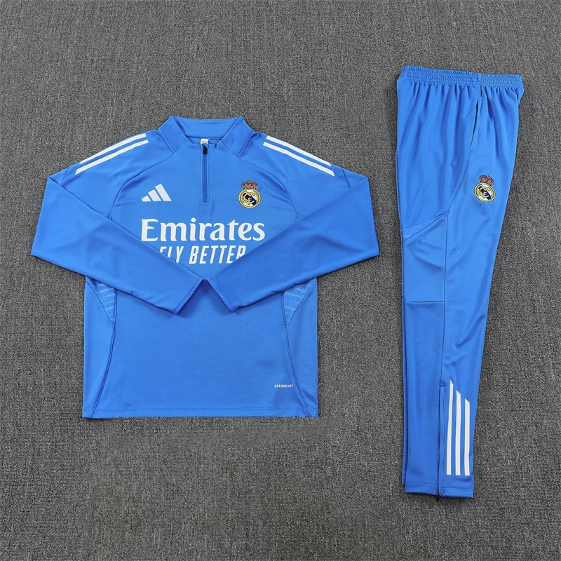 2025/2026 Real Madrid Half-Pull Training Suit Football Shirt 1:1 Thai Quality Set