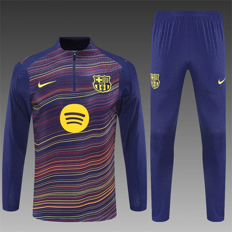 2025/2026 Barcelona Half-Pull Training Suit Football Shirt Kids Size