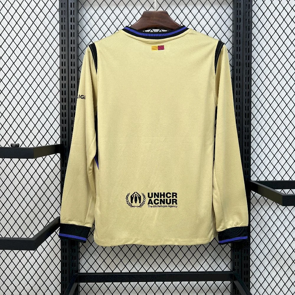 2025/2026 Long Sleeve Barcelona Away Football Shirt 1:1 Thai Quality