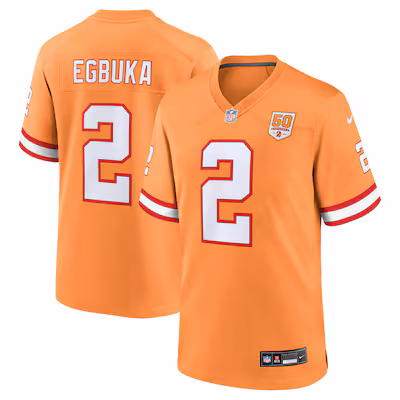 Emeka Egbuka Tampa Bay Buccaneers Nike Alternate 2 50th Season Game Jersey - Creamsicle