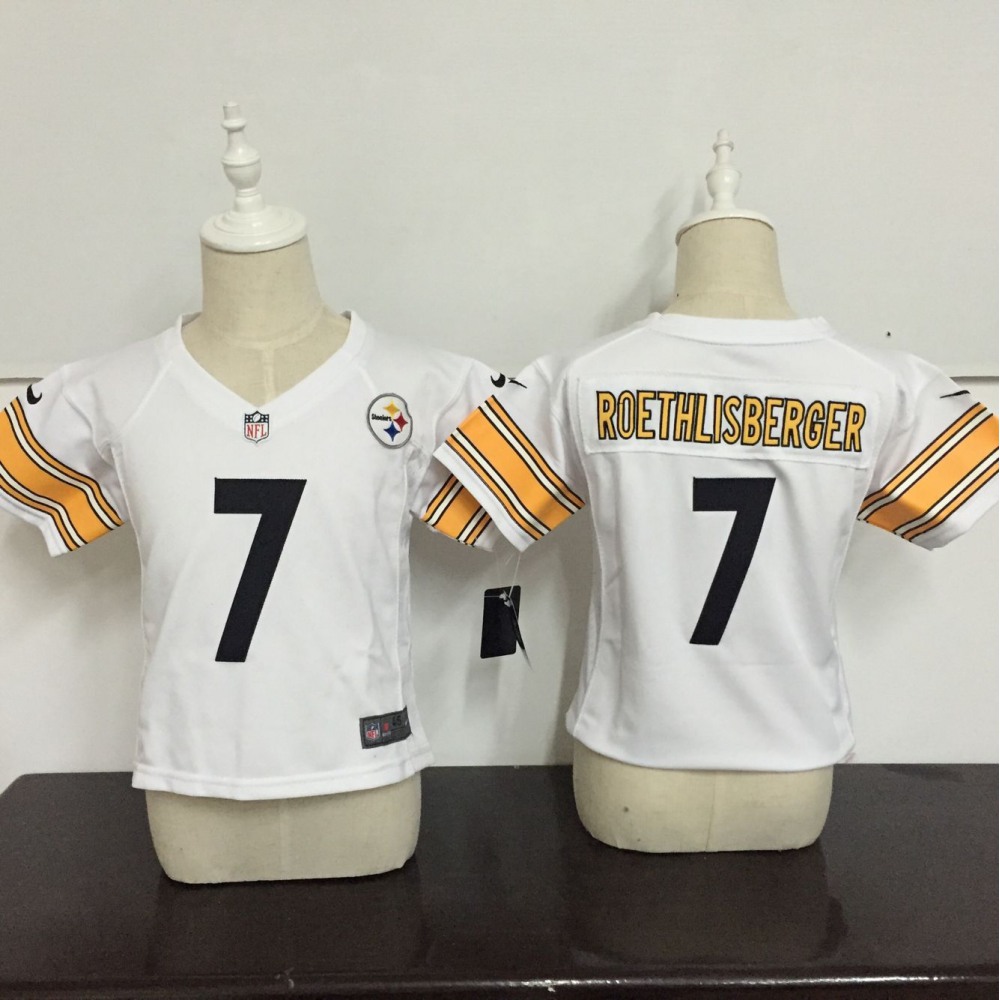 Toddler  Pittsburgh Steelers #7 Ben Roethlisberger White Stitched NFL Jersey