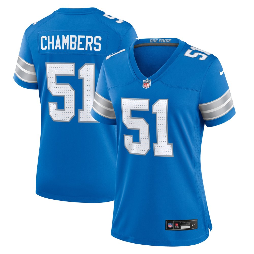 Women's Detroit Lions Steele Chambers   Blue Game Jersey