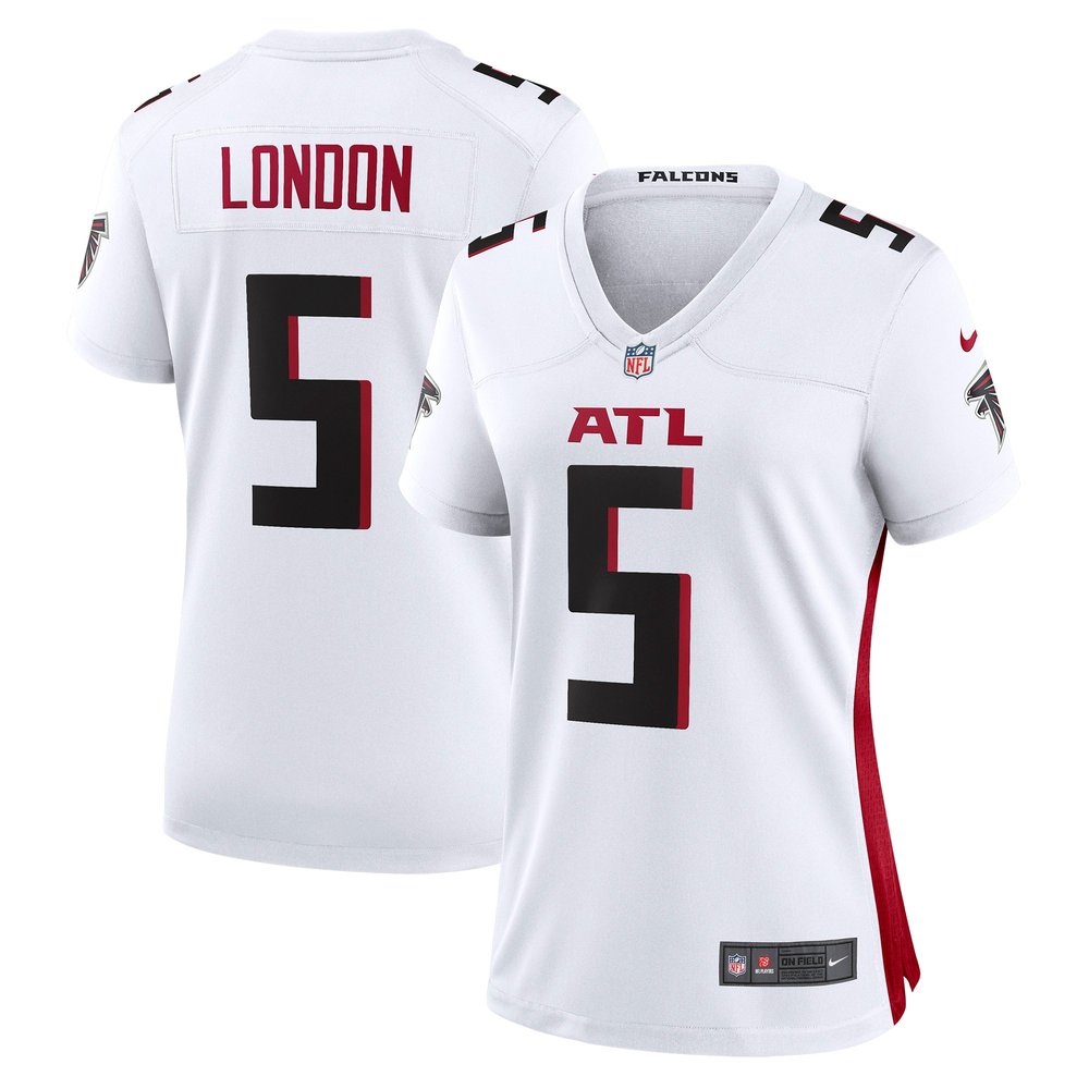 Women's Atlanta Falcons #5 Drake London White Alternate Game Jersey