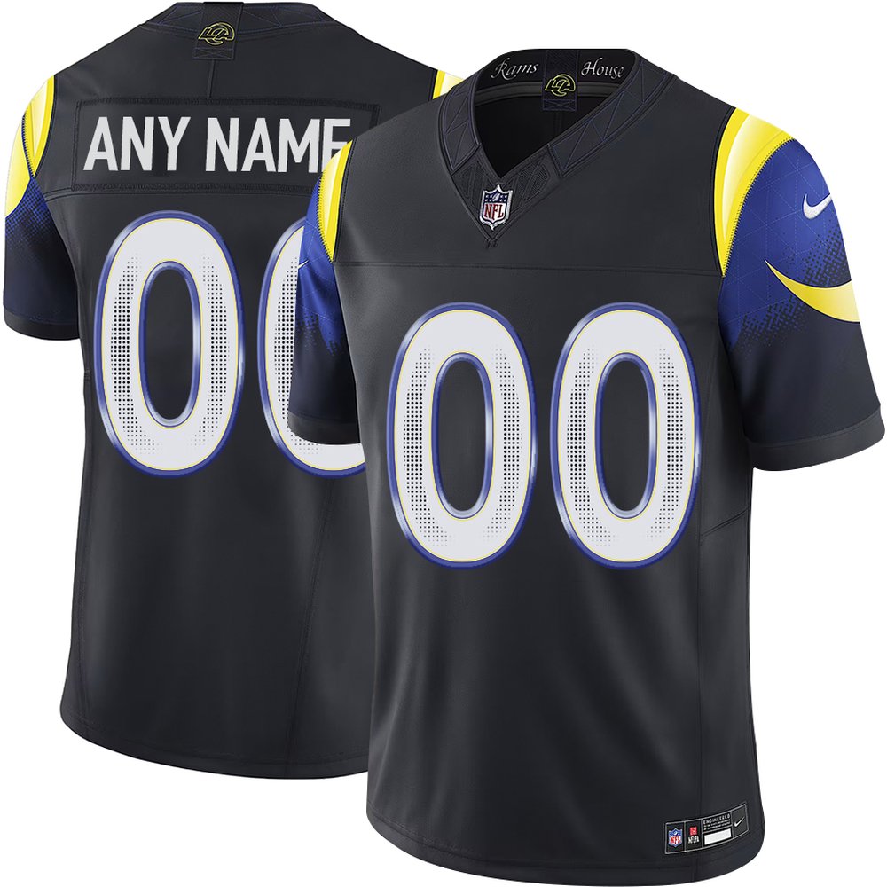 Youth Los Angeles Rams Custom Black Rivalries Collection F.U.S.E. Vapor Limited Stitched Jersey