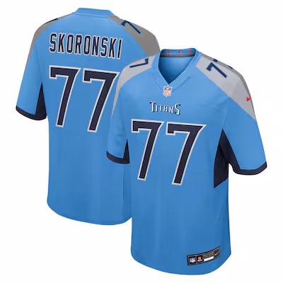 Peter Skoronski Tennessee Titans Nike Team Game Jersey - Light Blue