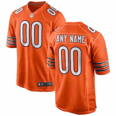 Chicago Bears Nike Alternate Custom Game Jersey - Orange