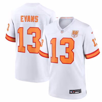 Mike Evans '76 Tampa Bay Buccaneers Nike 50th Season Game Jersey - White