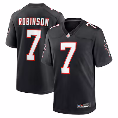 Bijan Robinson Atlanta Falcons Nike Throwback Game Jersey - Black