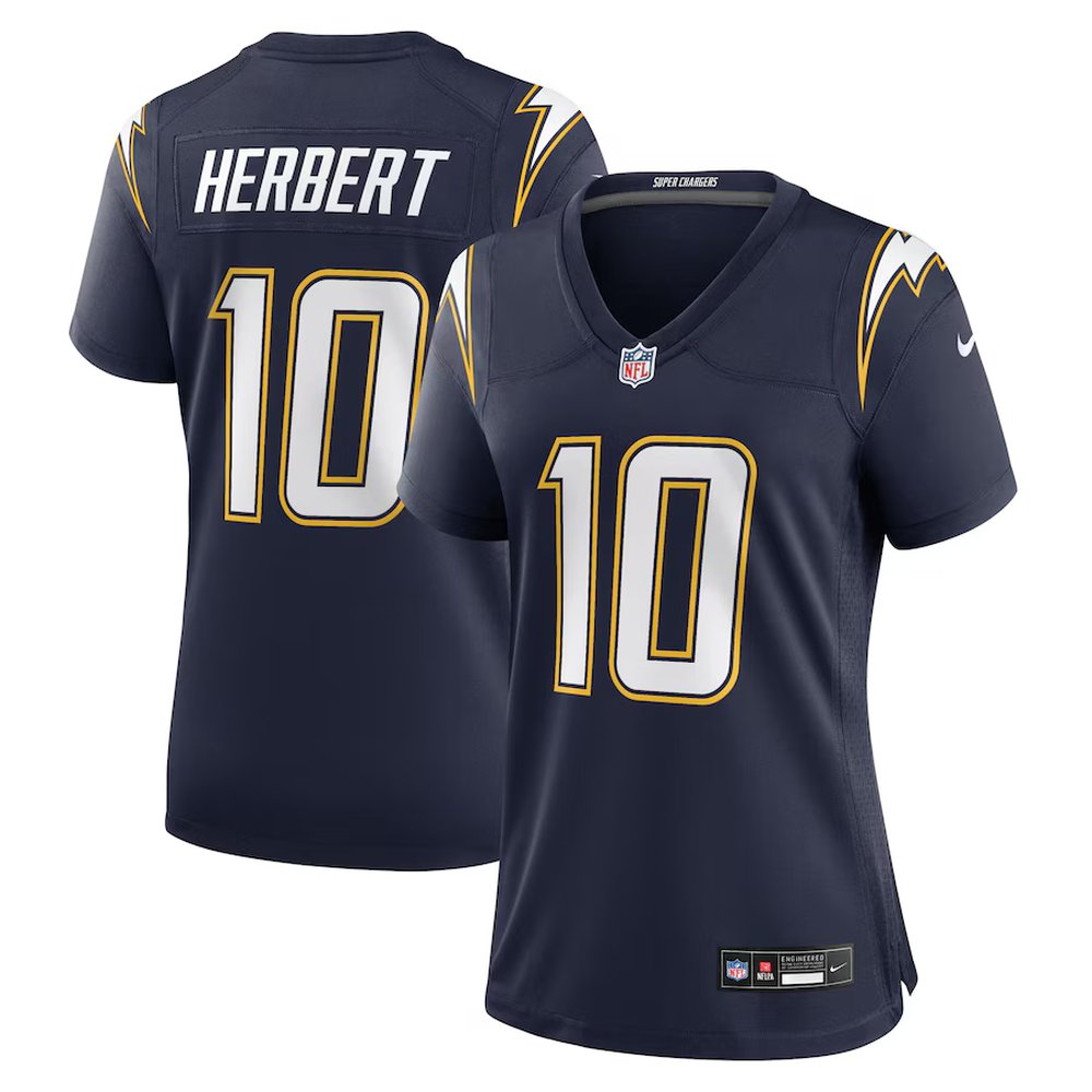 Women's Los Angeles Chargers #10 Justin Herbert Nike Navy Alternate Super Chargers Game Jersey