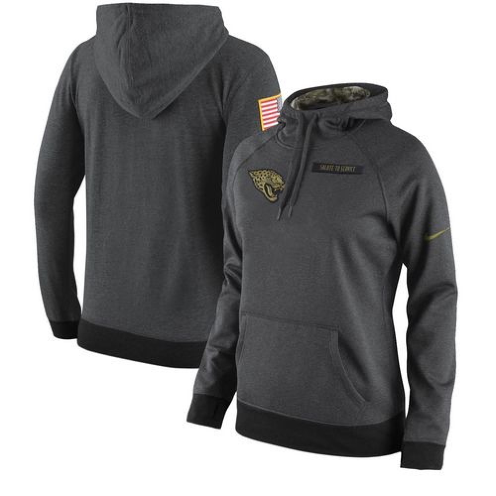 Women's Jacksonville Jaguars  Anthracite Salute to Service Player Performance Hoodie