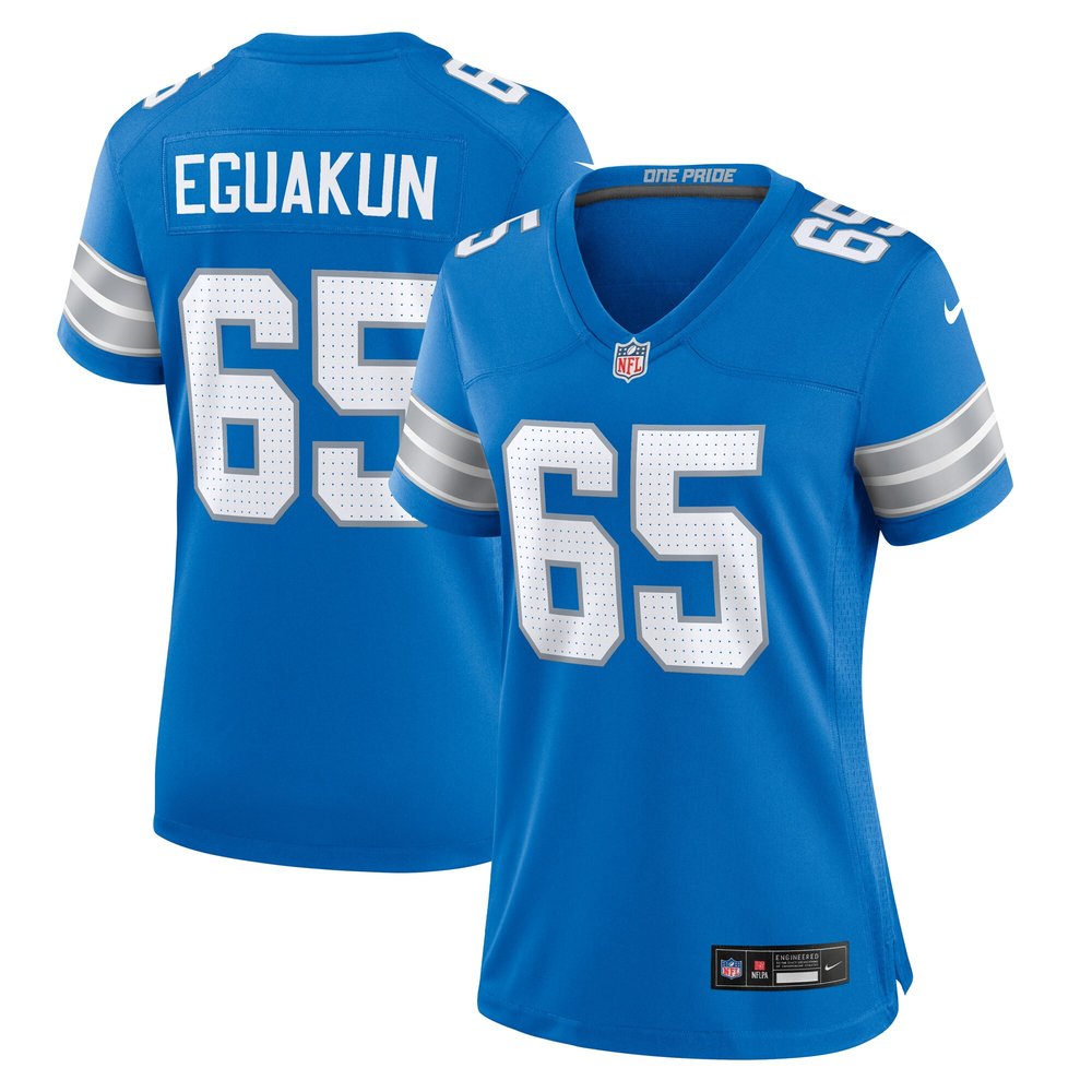Women's Detroit Lions Kingsley Eguakun   Blue Game Jersey