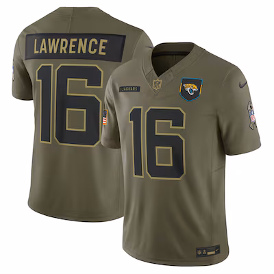 Trevor Lawrence Jacksonville Jaguars Nike 2025 Salute to Service Limited Jersey - Olive