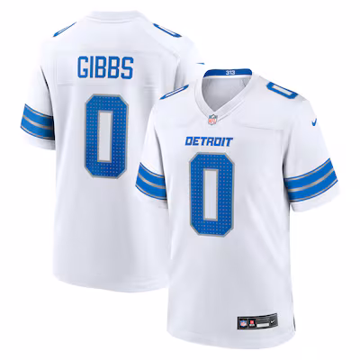 Jahmyr Gibbs Detroit Lions Nike Game Player Jersey - White