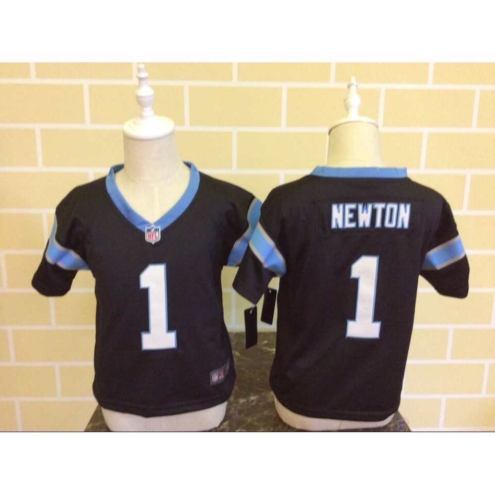 Toddler  Carolina Panthers #1 Cam Newton Black Stitched NFL Jersey