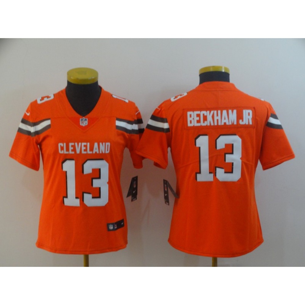 Women's Cleveland Browns #13 Odell Beckham Jr. Orange Vapor Untouchable Limited Stitched NFL Jersey(Run Small)