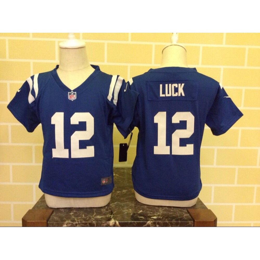 Toddler  Indianapolis Colts #12 Andrew Luck Blue Stitched NFL Jersey