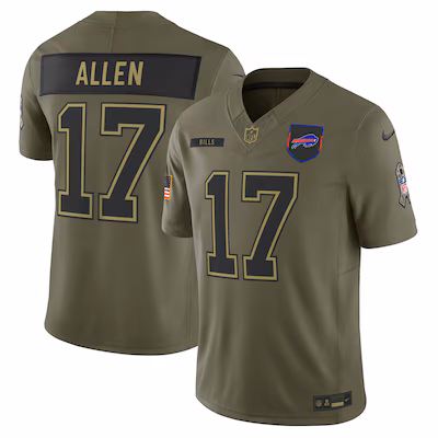 Josh Allen Buffalo Bills Nike 2025 Salute to Service Limited Jersey - Olive