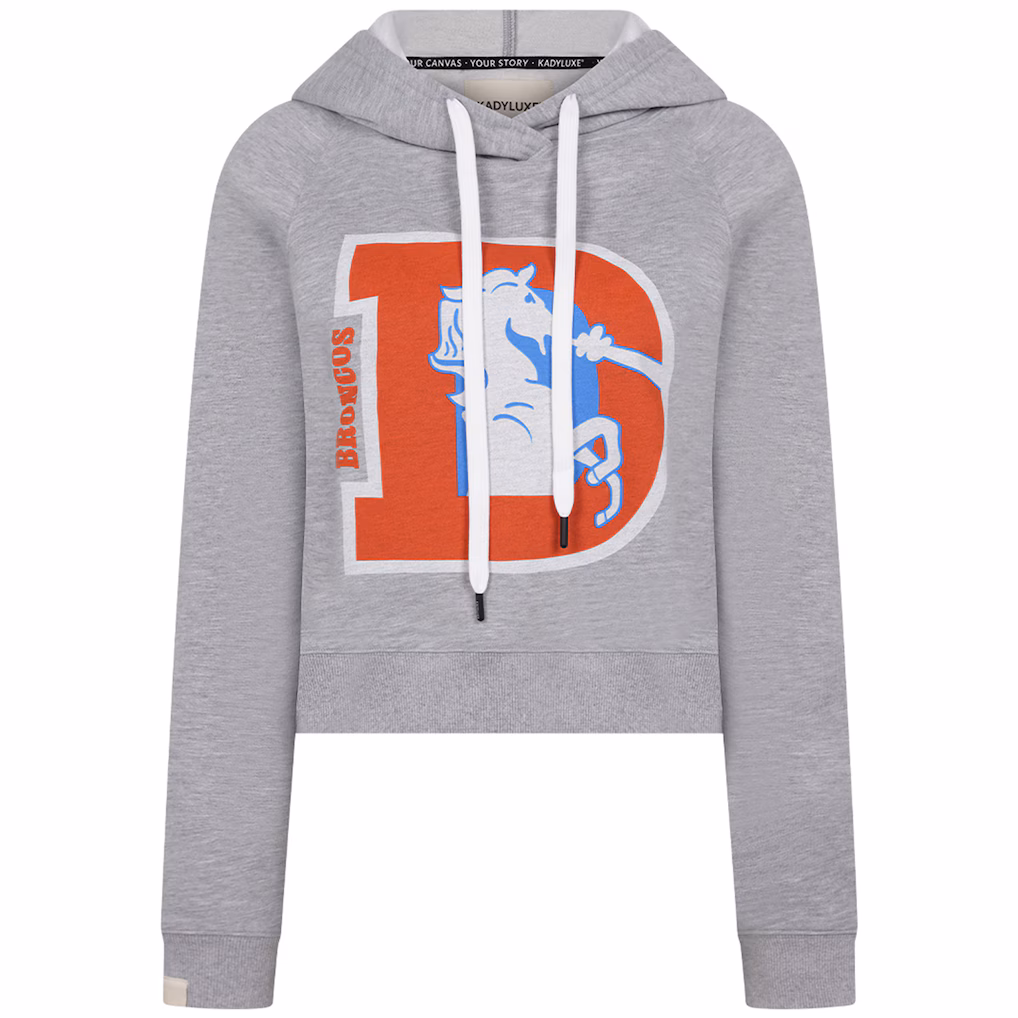 Women's Denver Broncos KadyLuxe Heather Gray Boxy Hoodie