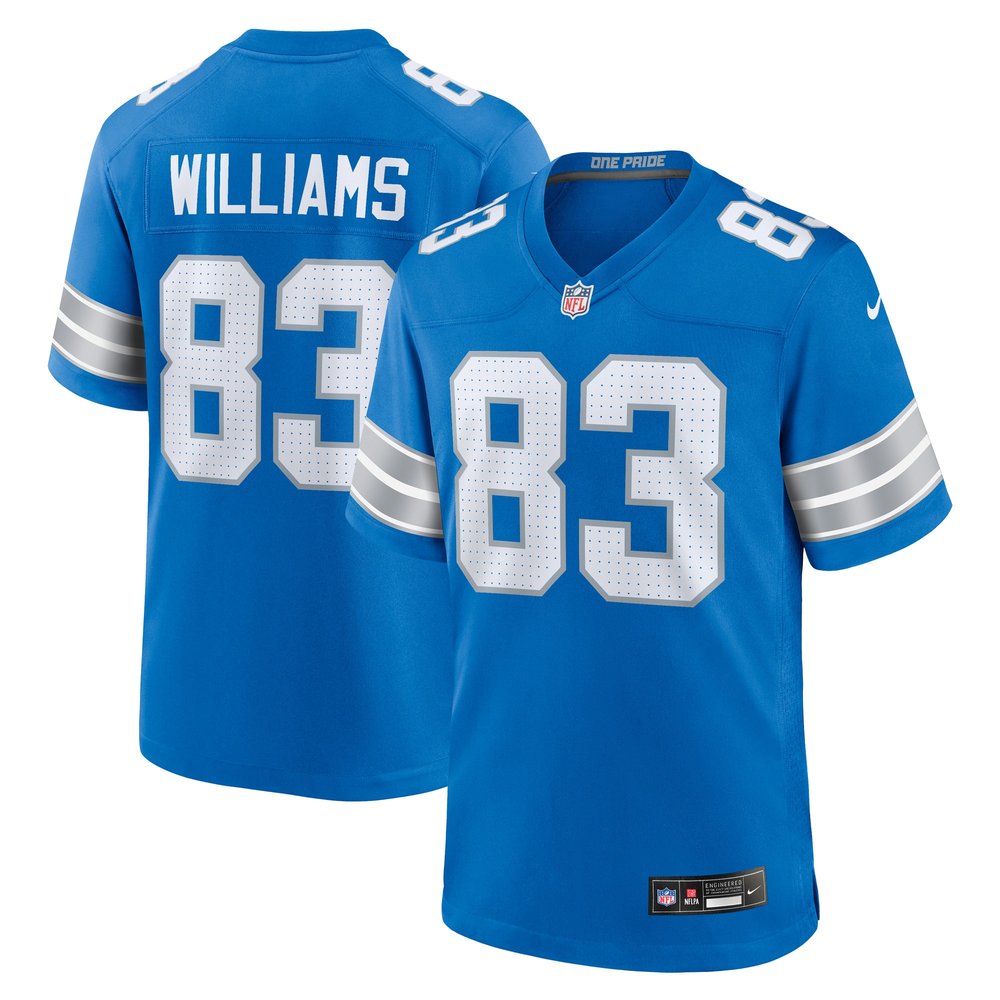 Men's Detroit Lions Isaiah Williams   Blue Game Jersey
