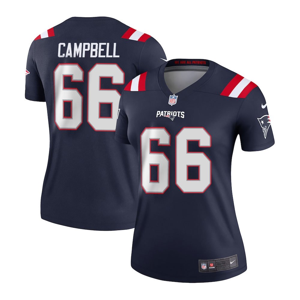 Women's New England Patriots #66 Will Campbell Nike Navy 2025 NFL Draft First Round Pick Game Jersey