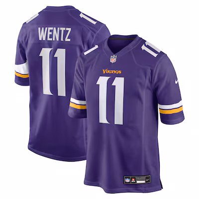 Carson Wentz Minnesota Vikings Nike Team Game Jersey - Purple