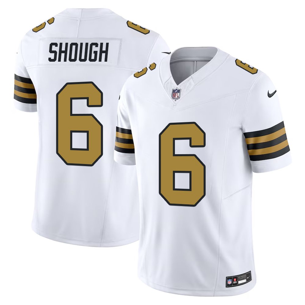 Men's New Orleans Saints #6 Tyler Shough White F.U.S.E Vapor Untouchable Limited Stitched Football Jersey