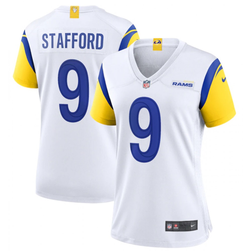 Women's Los Angeles Rams #9 Matthew Stafford White Vapor Untouchable Limited Stitched Jersey(Run Small)