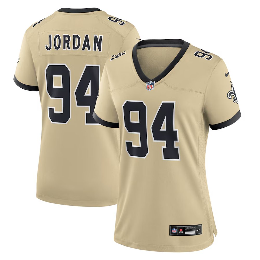 Women's New Orleans Saints #94 Cameron Jordan Nike Gold Gameday Golds Alternate Game Player Jersey