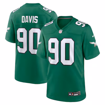 Jordan Davis Philadelphia Eagles Nike Alternate Game Jersey - Kelly Green