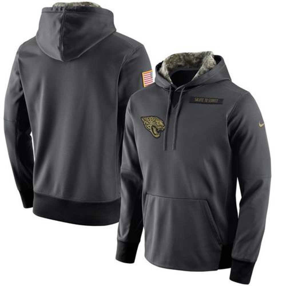 Men's Jacksonville Jaguars  Anthracite Salute to Service Player Performance Hoodie