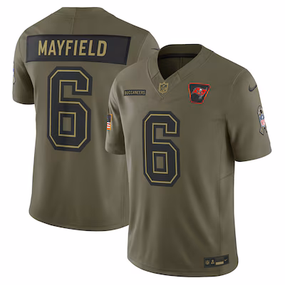 Baker Mayfield Tampa Bay Buccaneers Nike 2025 Salute to Service Limited Jersey - Olive