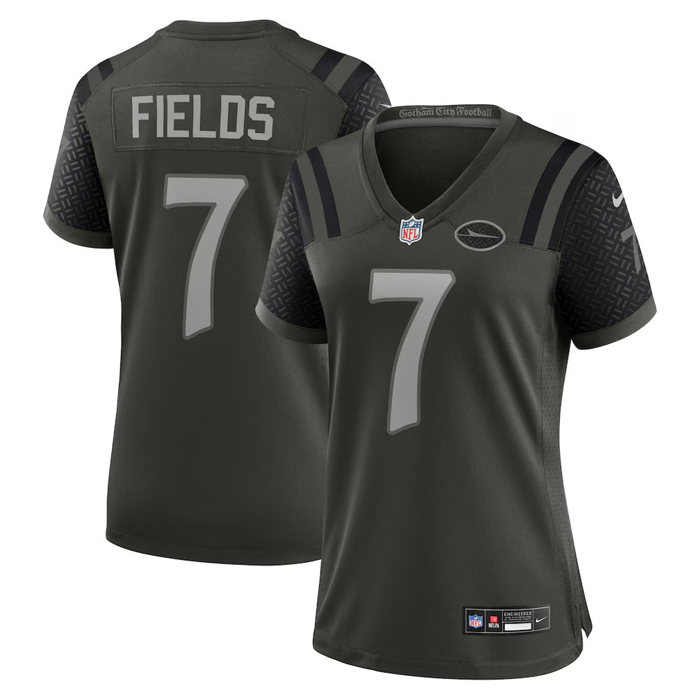 Women's New York Jets #7 Justin Fields Black Rivalries Collection Game Jersey