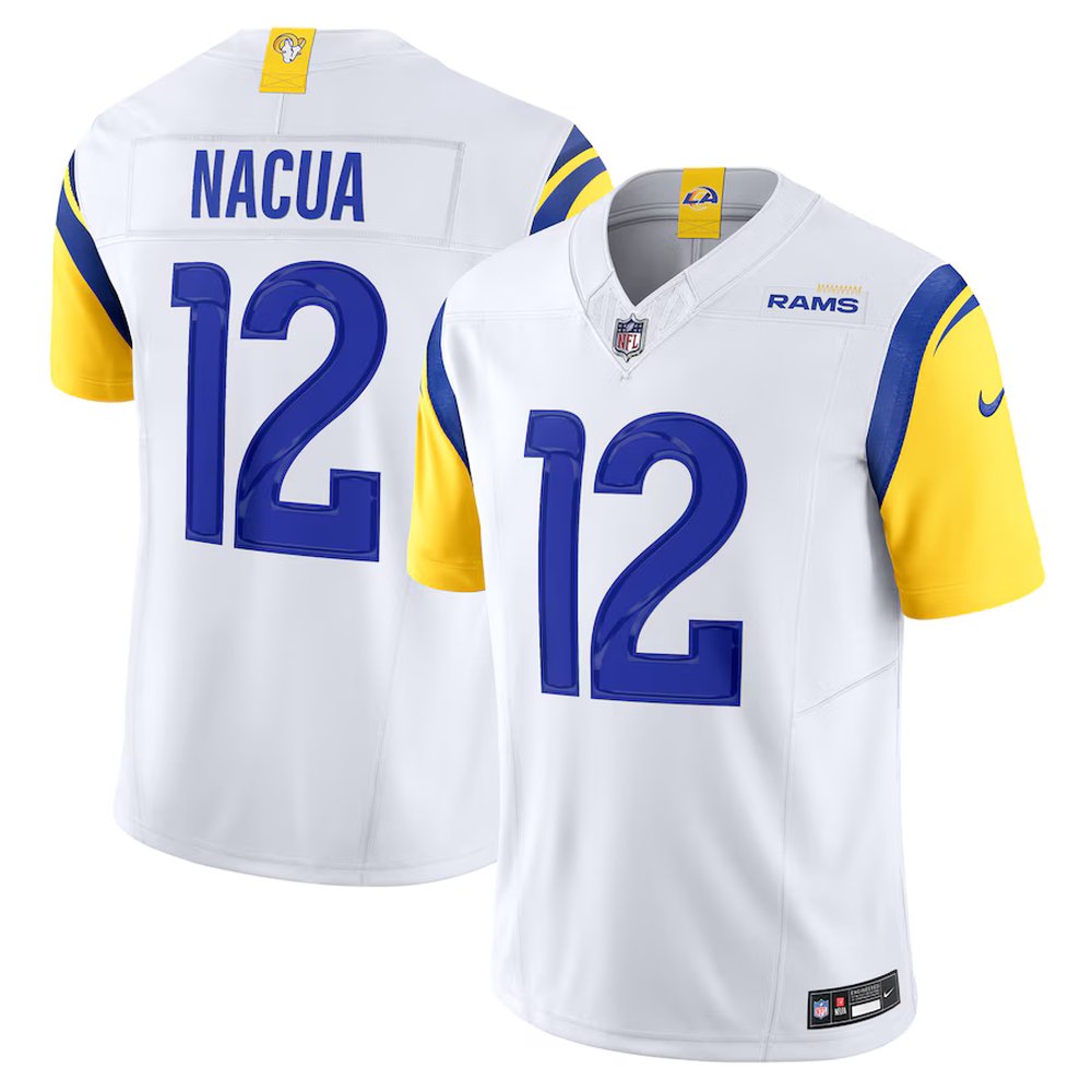 Youth Los Angeles Rams #12 Puka Nacua Nike White Vapor F.U.S.E. Limited Player Jersey