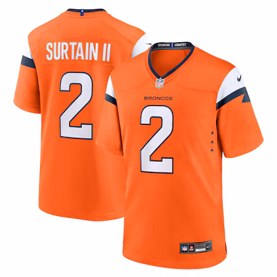 Patrick Surtain II Denver Broncos Nike Mile High Collection Game Jersey - Orange