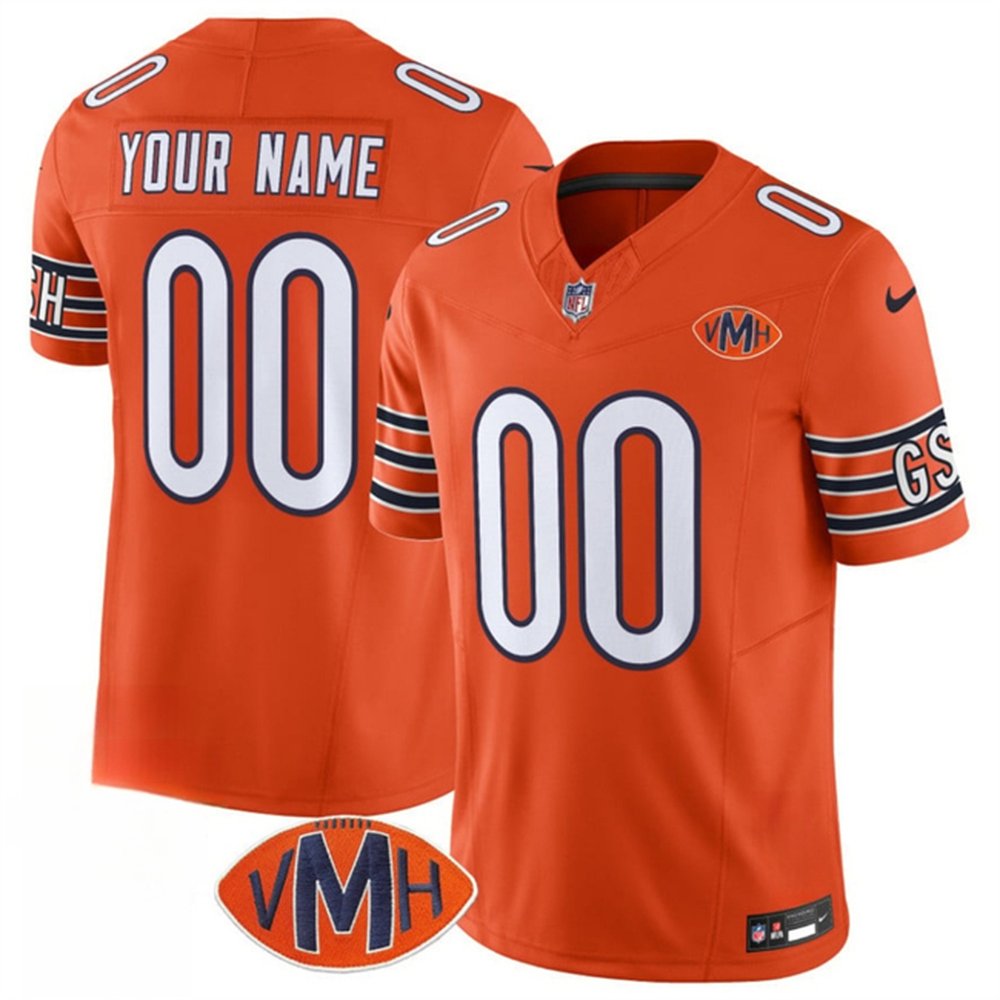 Youth Chicago Bears Active Player Custom Orange 2025 F.U.S.E. With VMH Patch Vapor Untouchable Limited Stitched Football Jersey