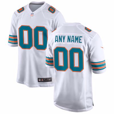 Miami Dolphins Nike Alternate Custom Game Jersey - White
