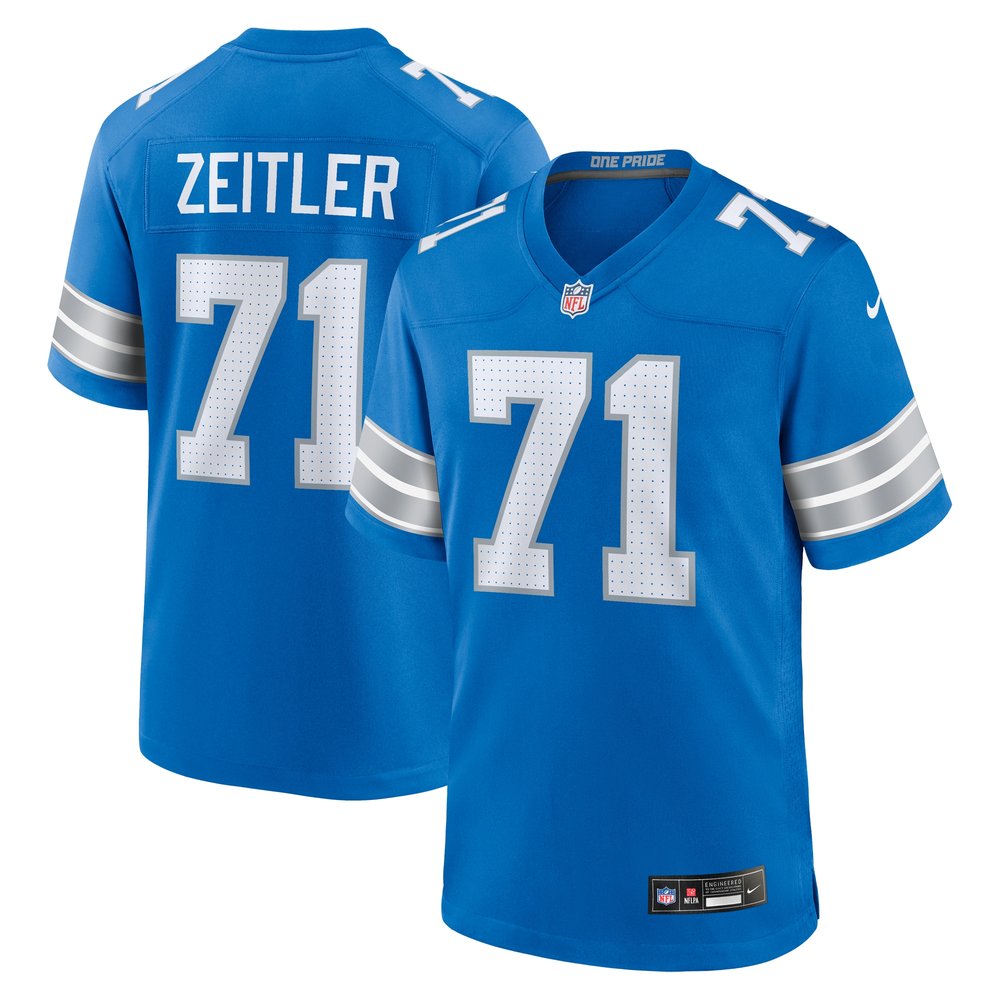 Men's Detroit Lions Kevin Zeitler   Blue Game Jersey