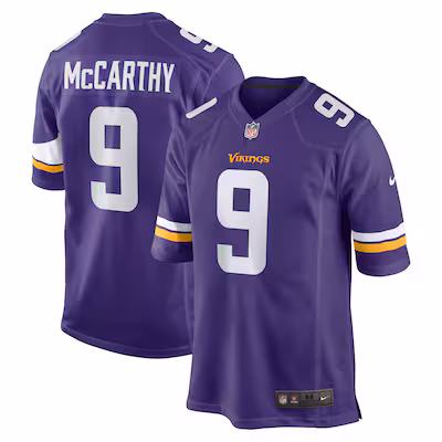J.J. McCarthy Minnesota Vikings Nike Player Game Jersey - Purple