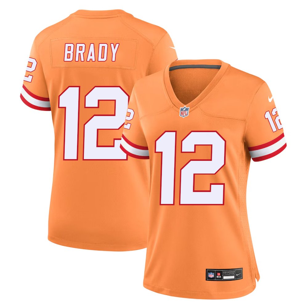 Women's '76 Tampa Bay Buccaneers #12 Tom Brady Nike Orange Player Game Jersey