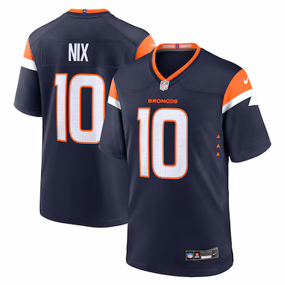 Bo Nix Denver Broncos Nike Alternate Game Jersey - Navy