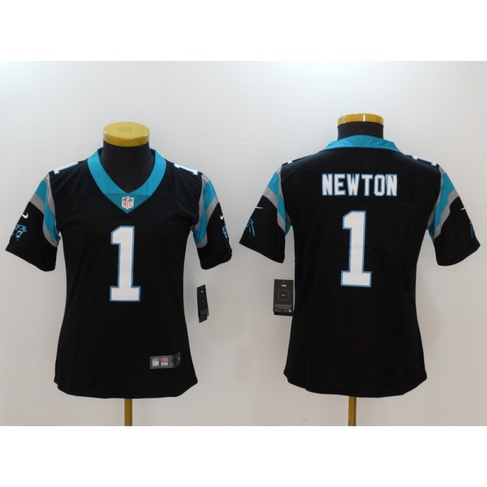 Women's Carolina Panthers #1 Cam Newton Black Vapor Untouchable Player Limited Jersey